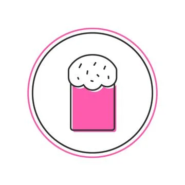 Filled outline Easter cake icon isolated on white background. Happy Easter.   Stock Illustration