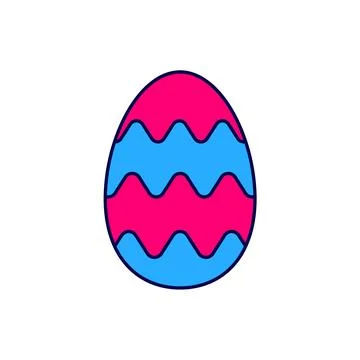 Filled outline Easter egg icon isolated on white background. Happy Easter.  V Stock Illustration