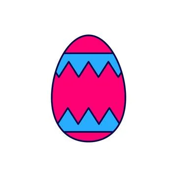 Filled outline Easter egg icon isolated on white background. Happy Easter. .. Stock Illustration