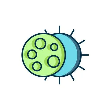Filled outline Eclipse of the sun icon isolated on white background. Total .. Stock Illustration