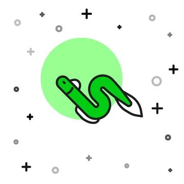 Filled outline Eel fish icon isolated on white background.  Vector Stock Illustration