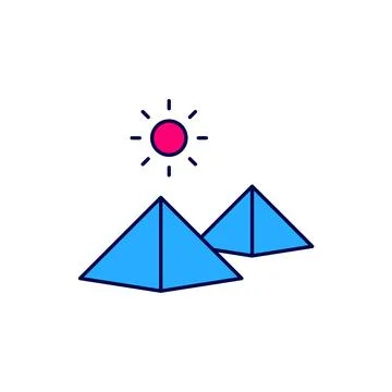 Filled outline Egypt pyramids icon isolated on white background. Symbol of .. Stock Illustration
