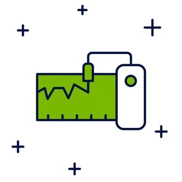 Filled outline Electrical measuring instrument icon isolated on white backgro Stock Illustration