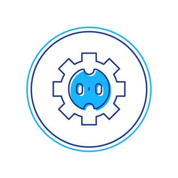 Filled outline Electrical outlet icon isolated on white background. Power socket Stock Illustration