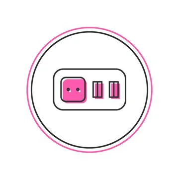 Filled outline Electrical outlet icon isolated on white background. Power socket Stock Illustration