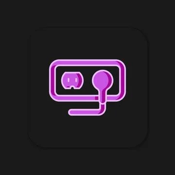 Filled outline Electrical outlet icon isolated on black background. Power s.. Stock Illustration