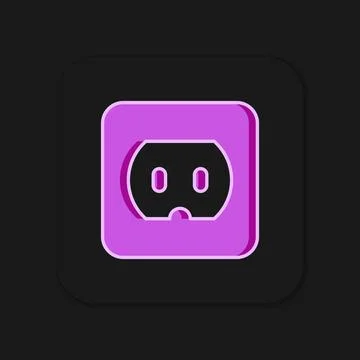 Filled outline Electrical outlet icon isolated on black background. Power s.. Stock Illustration