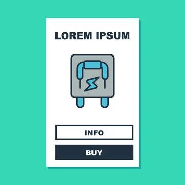 Filled outline Electrical panel icon isolated on turquoise background. Switch Stock Illustration