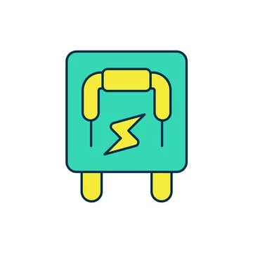 Filled outline Electrical panel icon isolated on white background. Switch lever Stock Illustration