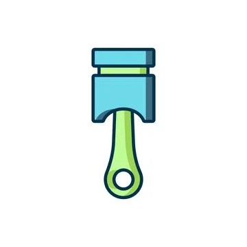 Filled outline Engine piston icon isolated on white background. Car engine .. Stock Illustration