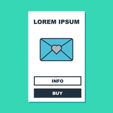 Filled outline Envelope with 8 March icon isolated on turquoise background... 스톡 일러스트