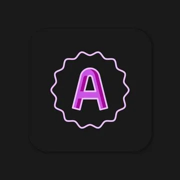 Filled outline Exam sheet with A plus grade icon isolated on black backgrou.. Stock Illustration