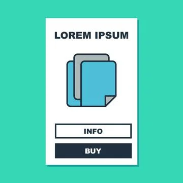 Filled outline File document icon isolated on turquoise background. Checklist Stock Illustration