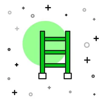 Filled outline Fire escape icon isolated on white background. Pompier ladde.. Stock Illustration