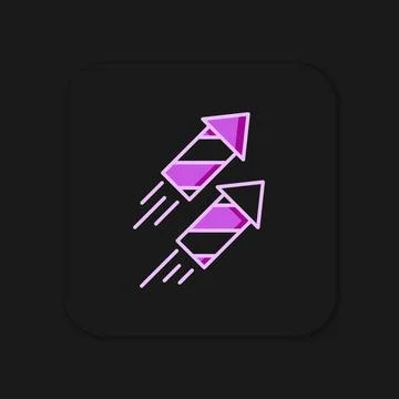 Filled outline Firework rocket icon isolated on black background. Concept o.. イラスト素材