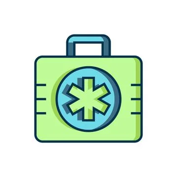 Filled outline First aid kit icon isolated on white background. Medical box.. Stock Illustration