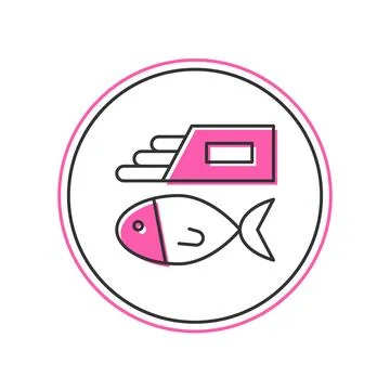 Filled outline Fish and chips icon isolated on white background. Vector Stock Illustration