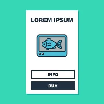 Filled outline Fish finder echo sounder icon isolated on turquoise background Stock Illustration