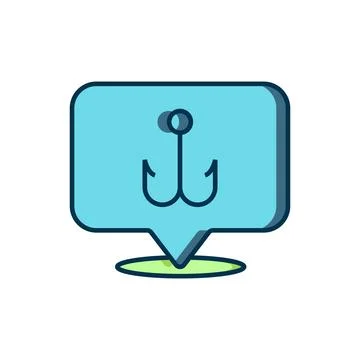Filled outline Fishing hook icon isolated on white background. Fishing tack.. Stock Illustration