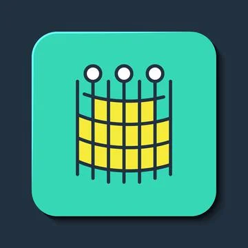 Filled outline Fishing net pattern icon isolated on blue background. Fishing Stock Illustration