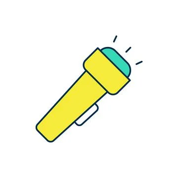 Filled outline Flashlight icon isolated on white background. Vector Stock Illustration