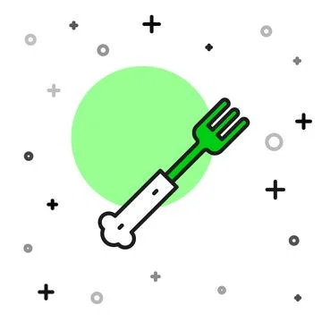 Filled outline Fork icon isolated on white background. Cutlery symbol.  Vecto イラスト素材