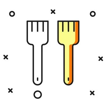 Filled outline Fork icon isolated on white background. Cutlery symbol. Flat.. Stock Illustration