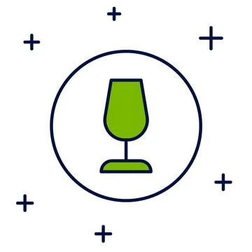 Filled outline Fragile broken glass symbol for delivery boxes icon isolated o Stock Illustration