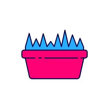 Filled outline Fresh grass in a rectangular icon isolated on white backgrou.. Stock Illustration