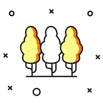 Filled outline Fruit trees icon isolated on white background. Agricultural .. Stock Illustration