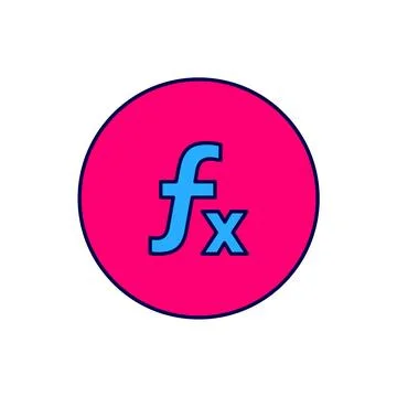 Filled outline Function mathematical symbol icon isolated on white background Illustrazione stock