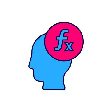 Filled outline Function mathematical symbol icon isolated on white background Stock Illustration