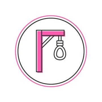 Filled outline Gallows rope loop hanging icon isolated on white background. Rope Stock Illustration