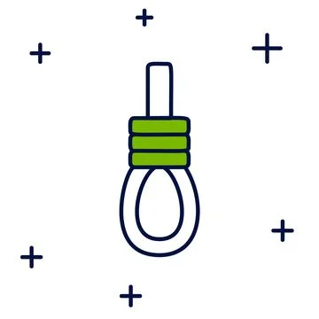 Filled outline Gallows rope loop hanging icon isolated on white background... Stock Illustration