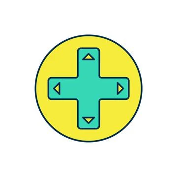 Filled outline Game controller or joystick for game console icon isolated on Stock Illustration