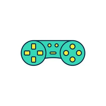 Filled outline Game controller or joystick for game console icon isolated on Stock Illustration