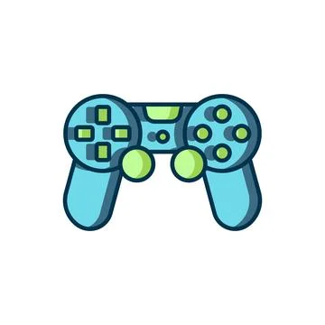 Filled outline Game controller or joystick for game console icon isolated o.. 스톡 일러스트