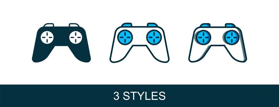 Filled outline Game controller or joystick for game console icon isolated o.. Stock Illustration