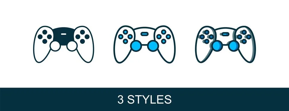 Filled outline Game controller or joystick for game console icon isolated o.. Stock Illustration