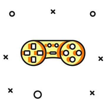 Filled outline Game controller or joystick for game console icon isolated o.. Stock Illustration