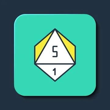 Filled outline Game dice icon isolated on blue background. Casino gambling Illustration