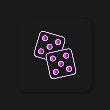 Filled outline Game dice icon isolated on black background. Casino gambling.. Stock Illustration