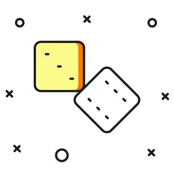 Filled outline Game dice icon isolated on white background. Casino gambling.. Stock Illustration