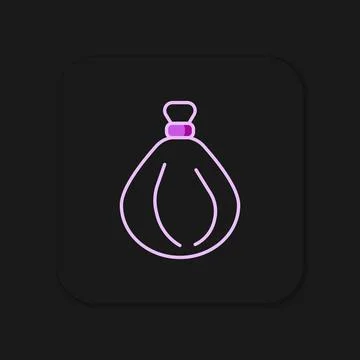 Filled outline Garbage bag icon isolated on black background. Flat filled o.. Stock Illustration