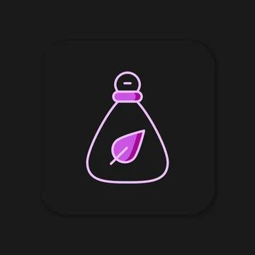 Filled outline Garbage bag icon isolated on black background. Flat filled o.. Stock Illustration
