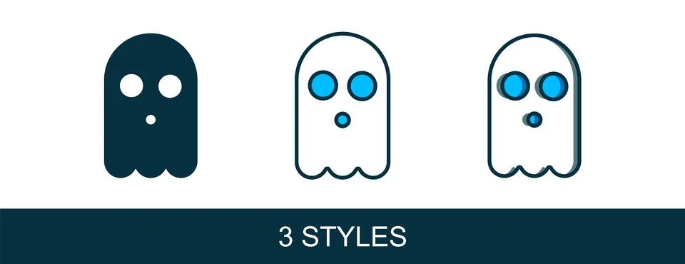Filled outline Ghost icon isolated on white background. Happy Halloween par.. Stock Illustration