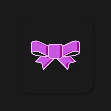 Filled outline Gift bow icon isolated on black background. Flat filled outl.. 스톡 일러스트
