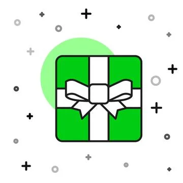 Filled outline Gift box icon isolated on white background. Valentines day 스톡 일러스트