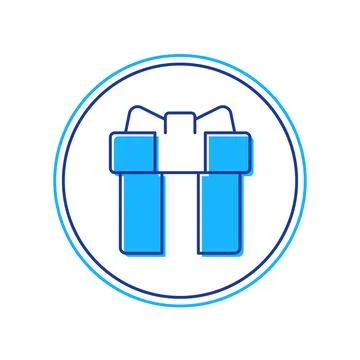 Filled outline Gift box icon isolated on white background. 8 March. Interna.. Illustrazione stock
