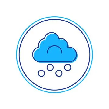 Filled outline Hail cloud icon isolated on white background. Vector Stockillustratie